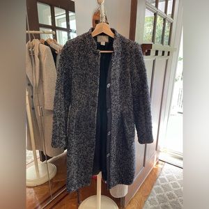 H&M navy and black wool blend winter coat